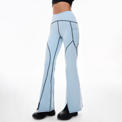 Custom High Elastic Breathable Flared Leggings  Sweat-wicking Quick-drying Elastic Waist Yoga Pants