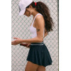 Spring and Summer New Style Striped Elastic Waistband Sports High-Waisted Slimming Fitness Pants Tennis Skirt Set