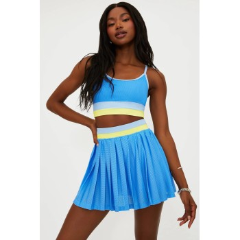 Custom Striped Elastic Waistband Sports High-Waisted Slimming Fitness Tennis Skirt Set