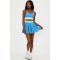 Custom Striped Elastic Waistband Sports High-Waisted Slimming Fitness Tennis Skirt Set