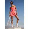 Customizable Breathable Cross-strap Back Tennis Dress  with Mesh Insert and Inner Shorts Custom Logo OEM Service