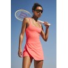 Customizable Breathable Cross-strap Back Tennis Dress  with Mesh Insert and Inner Shorts Custom Logo OEM Service
