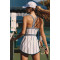 Custom Quick Dry Pull-On Striped Pattern Tennis Dress Breathable Volleyball Fitness Sports Dress