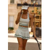Custom Breathable Cropped Silhouette Vest Ribbed Trim Tennis Skirt  Plus Size  private label tennis set OEM