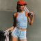 Custom Breathable Cropped Silhouette Contrast Hems Vest Ultra-short Sports Shorts Private label tennis set OEM