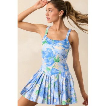 Custom  Quick Dry Pull-On Floral Print Tennis Dress Breathable Sports Dress