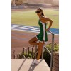 Custom Women's Quick Dry Pull-On Contrasting Color Straps Tennis Dress Built-in Pocket Shorts