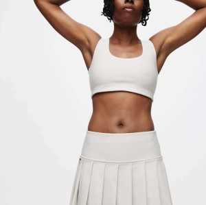 Custom Spring and Summer New Style Striped Elastic Waistband Sports High-Waisted Slimming Fitness Pants Tennis Skirt Set