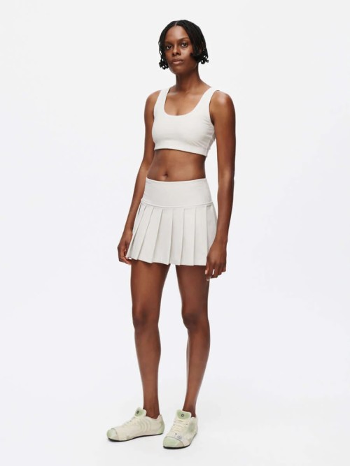 Custom Spring and Summer New Style Striped Elastic Waistband Sports High-Waisted Slimming Fitness Pants Tennis Skirt Set