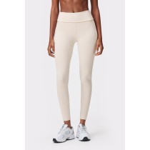 Custom High Elastic Breathable Fold Over Flared Leggings Sweat-wicking Quick-drying Elastic Waist Yoga Pants