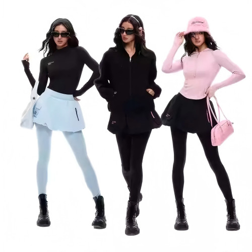 Customized Flower-shaped Fashionable Sports High-waisted Slimming Fitness Pants and Tennis Skirt Set