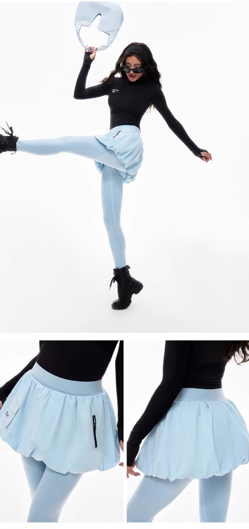 Customized Flower-shaped Fashionable Sports High-waisted Slimming Fitness Pants and Tennis Skirt Set