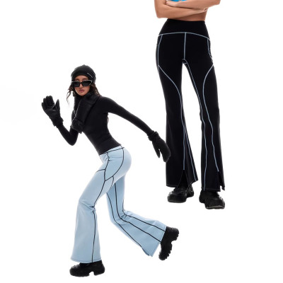 Custom Logo High-waisted Flared Pants Fit Well Slim Figure High Quality Sports Leggings Manufacturer