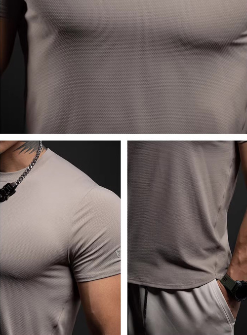 Custom Breathable Mesh Fitness Training Sports Short Sleeve Shirt