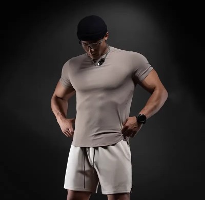 Custom Breathable Mesh Fitness Training Sports Short Sleeve Shirt