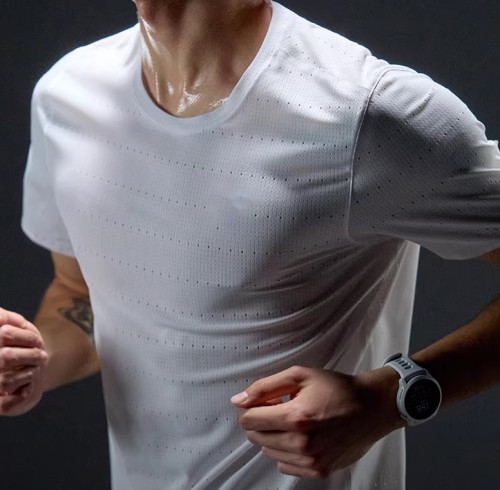 Custom Antibacterial Quick-drying  Sports Breathable Mesh Fabric Training Top