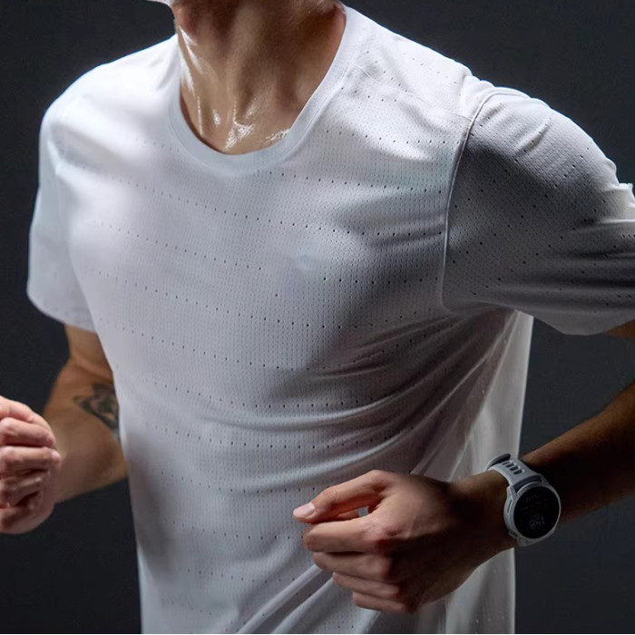 Custom Antibacterial Quick-drying Sports Breathable Mesh Fabric Training Top