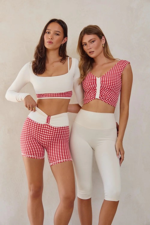 Custom OEM & ODM Plaid Printing Sports Bras and Soft Fabric Yoga Bra