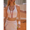 Custom Quick-dry Cropped Silhouette Vest  Tennis Pleated Skirt