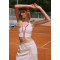 Custom Quick-dry Cropped Silhouette Vest  Tennis Pleated Skirt