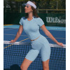 Custom 2 Piece Tennis Outfit Crop Top and High Waist Shorts Custom Branding