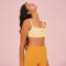 Custom OEM & ODM Thin Elastic Straps Sports Bras and Soft Fabric Yellow Yoga Bra