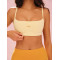 Custom OEM & ODM Thin Elastic Straps Sports Bras and Soft Fabric Yellow Yoga Bra