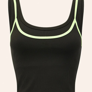 Custom Moisture-Wicking  Double Layer With Contrast Tank Top Nylon Shorts