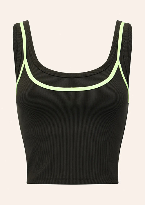 Custom Moisture-Wicking  Double Layer With Contrast Tank Top Nylon Shorts