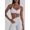 Custom Contrast Trim Sports Bras Sweetheart neck with slender halter straps Yoga Bra