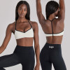 Custom Contrast Trim Sports Bras Sweetheart neck with slender halter straps Yoga Bra