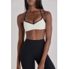 Custom Contrast Trim Sports Bras Sweetheart neck with slender halter straps Yoga Bra