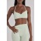 Custom Contrast Trim Sports Bras Sweetheart neck with slender halter straps Yoga Bra