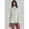 Custom High Mock Neck Long Sleeve Soft Active Zip Up Jacket