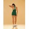 Custom Moisture-Wicking Contrast Under Layer Features Built-in Shelf Bra Yoga Top