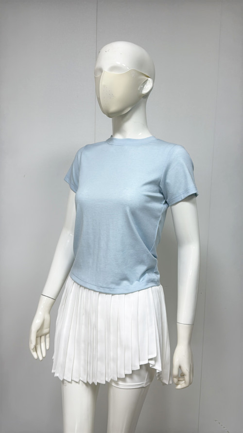 Custom Lightweight Breathable Flexible Durable Materials Short Sleeve Sports Top