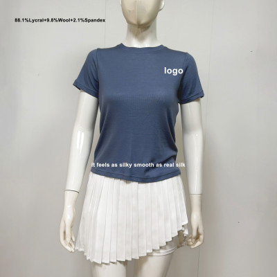 Custom Lightweight Breathable Flexible Durable Materials Short Sleeve Sports Top