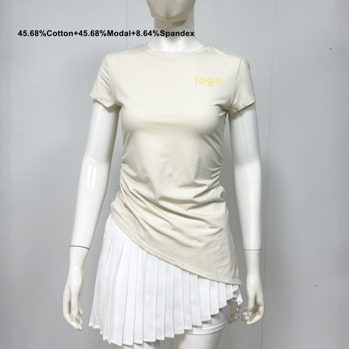 Custom Lightweight Breathable Flexible Durable Materials Short Sleeve Sports Top