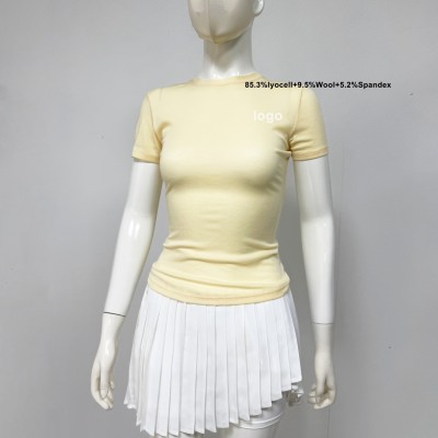 Custom Lightweight Breathable Flexible Durable Materials Short Sleeve Sports Top