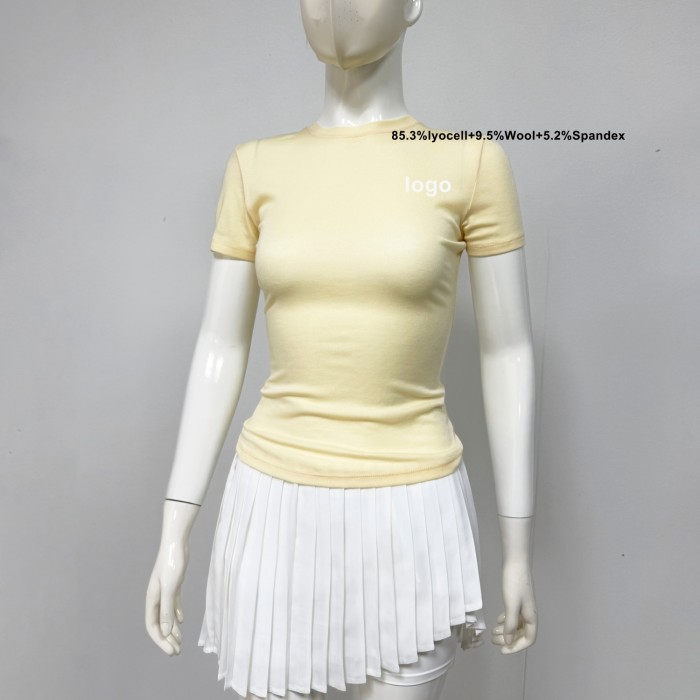 Custom Lightweight Breathable Flexible Durable Materials Short Sleeve Sports Top