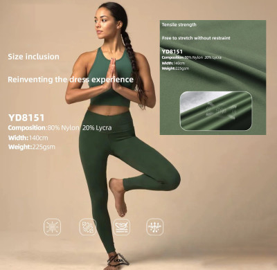 Soft Lycra Spandex Fabric for Custom Yoga Wear & Fitness Apparel