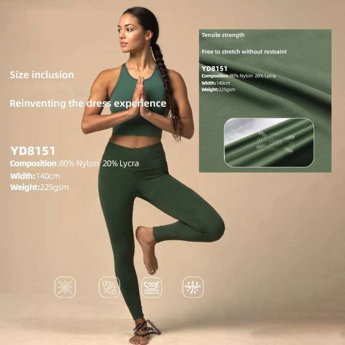 Soft Lycra Spandex Fabric for Custom Yoga Wear & Fitness Apparel