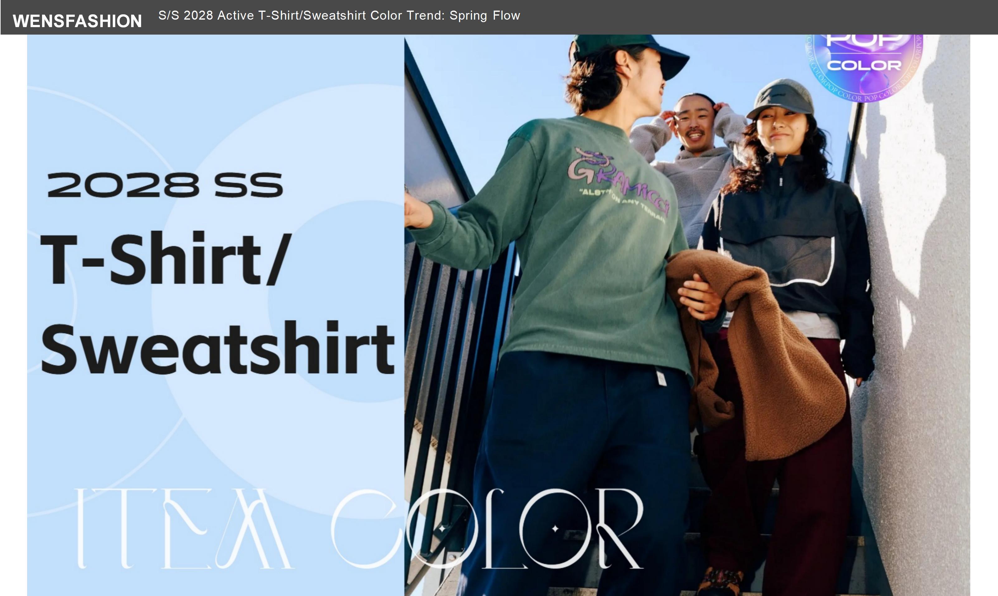 S/S 2028 Active T-Shirt/Sweatshirt Color Trend: Spring Flow-WENSFASHION ACTIVEWEAR MANUFACTURER