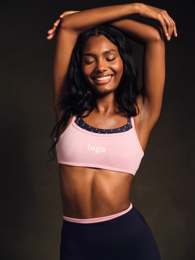 Manufacturer Custom Layered Yoga Sports Training Spaghetti Strap Yoga Bra