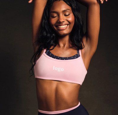 Manufacturer Custom Layered Yoga Sports Training Spaghetti Strap Yoga Bra