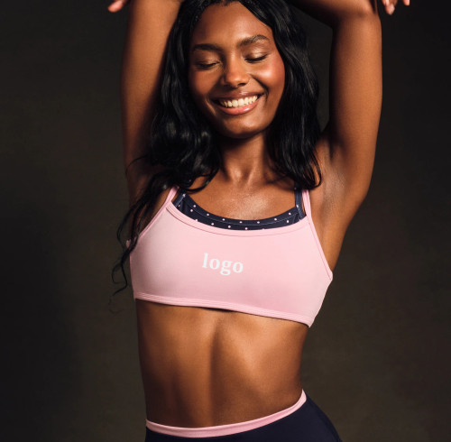 Manufacturer Custom Layered Yoga Sports Training Spaghetti Strap Yoga Bra