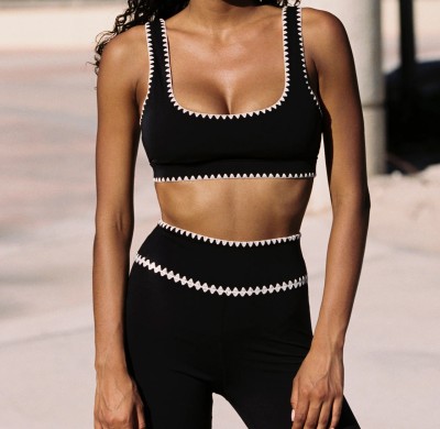 Manufacturer Running Stretchy Sporty Contrast Training Sports Bra Tops Women Yoga