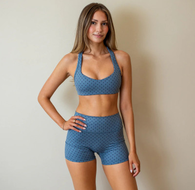 Custom Women Yoga Wear Racerback Sports Bra Shorts Sets Gym Running Active Wear
