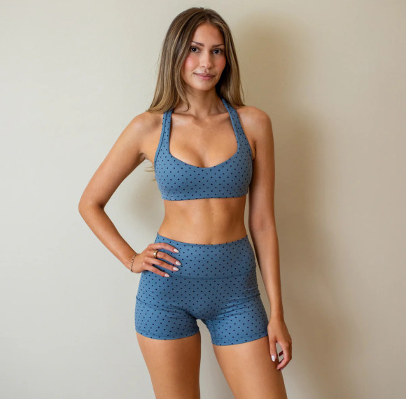 Custom Women Yoga Wear Racerback Sports Bra Shorts Sets Gym Running Active Wear