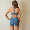 Custom Women Yoga Wear Racerback Sports Bra Shorts Sets Gym Running Active Wear